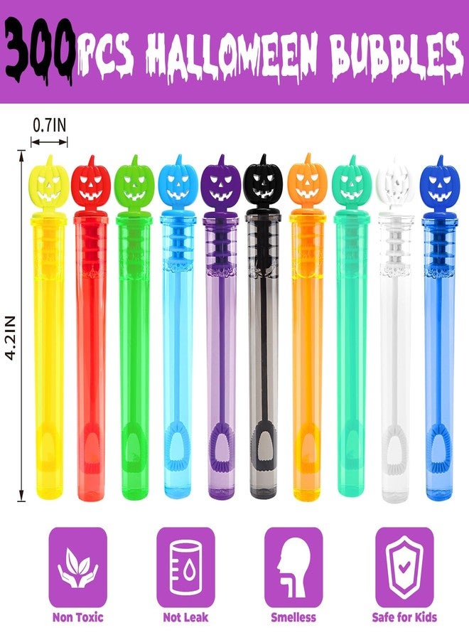 AuroTops 300 PCS Halloween Mini Bubble Wands,Halloween Party Favors for Kids Halloween-Themed Gifts Bubbles Bulk for Trick or Treat Toys for Kids Goodie Bags Stuffers Classroom Prizes,10 Colors - Image 2